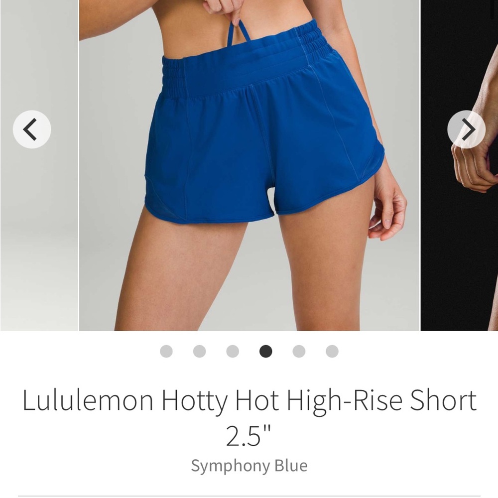 Lululemon hotty hot high rise 2.5” - symphony blue - size 8